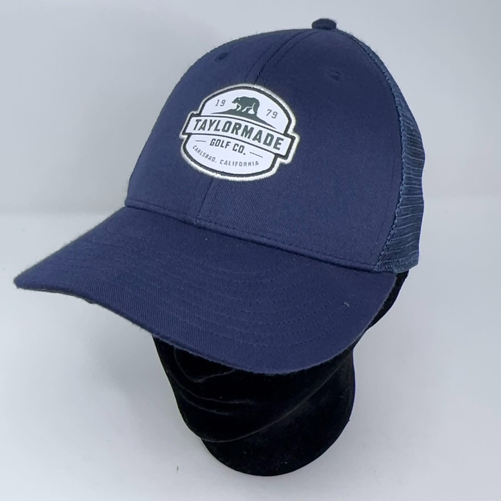 TaylorMade Golf California Trucker Hat Logo Blue Mesh Back Snapback OSFA Outdoor